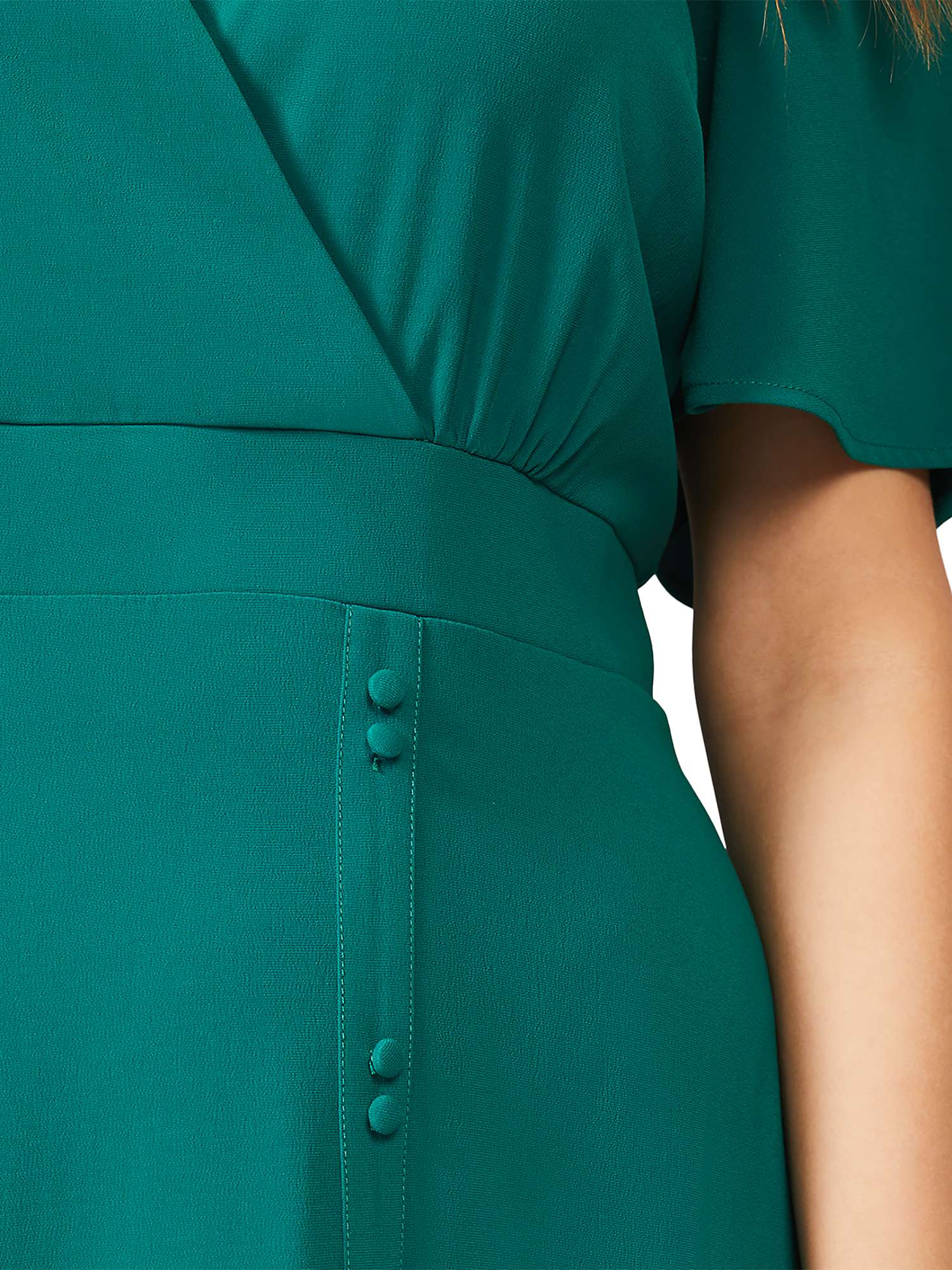 Buy Studio 8 Hosana V-Neck Button Detail Dress, Green Online at johnlewis.com
