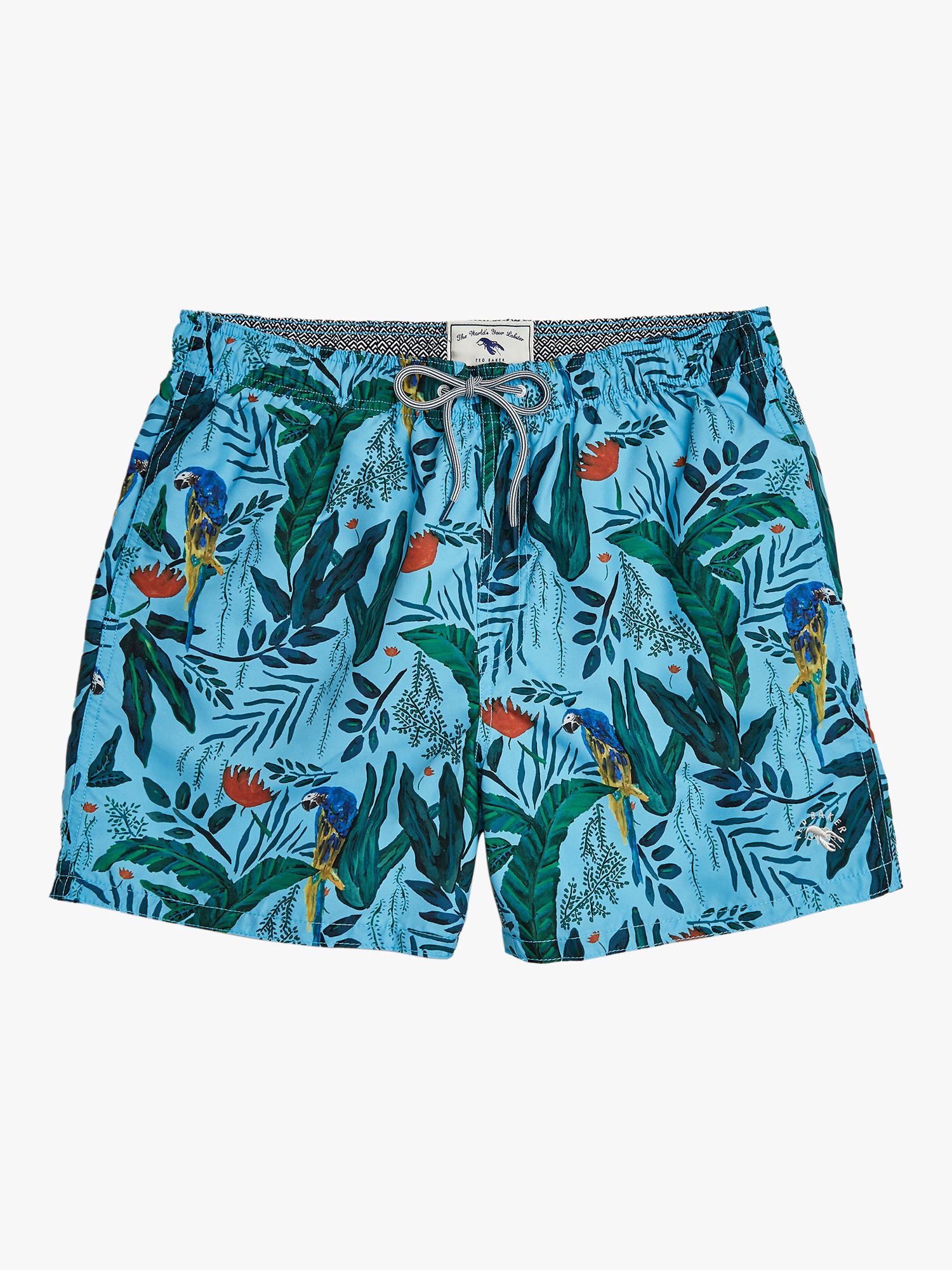 Ted Baker Borrla Parrot Swim Shorts, Light Blue