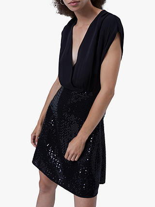 French Connection Arani Sequin Dress, Black