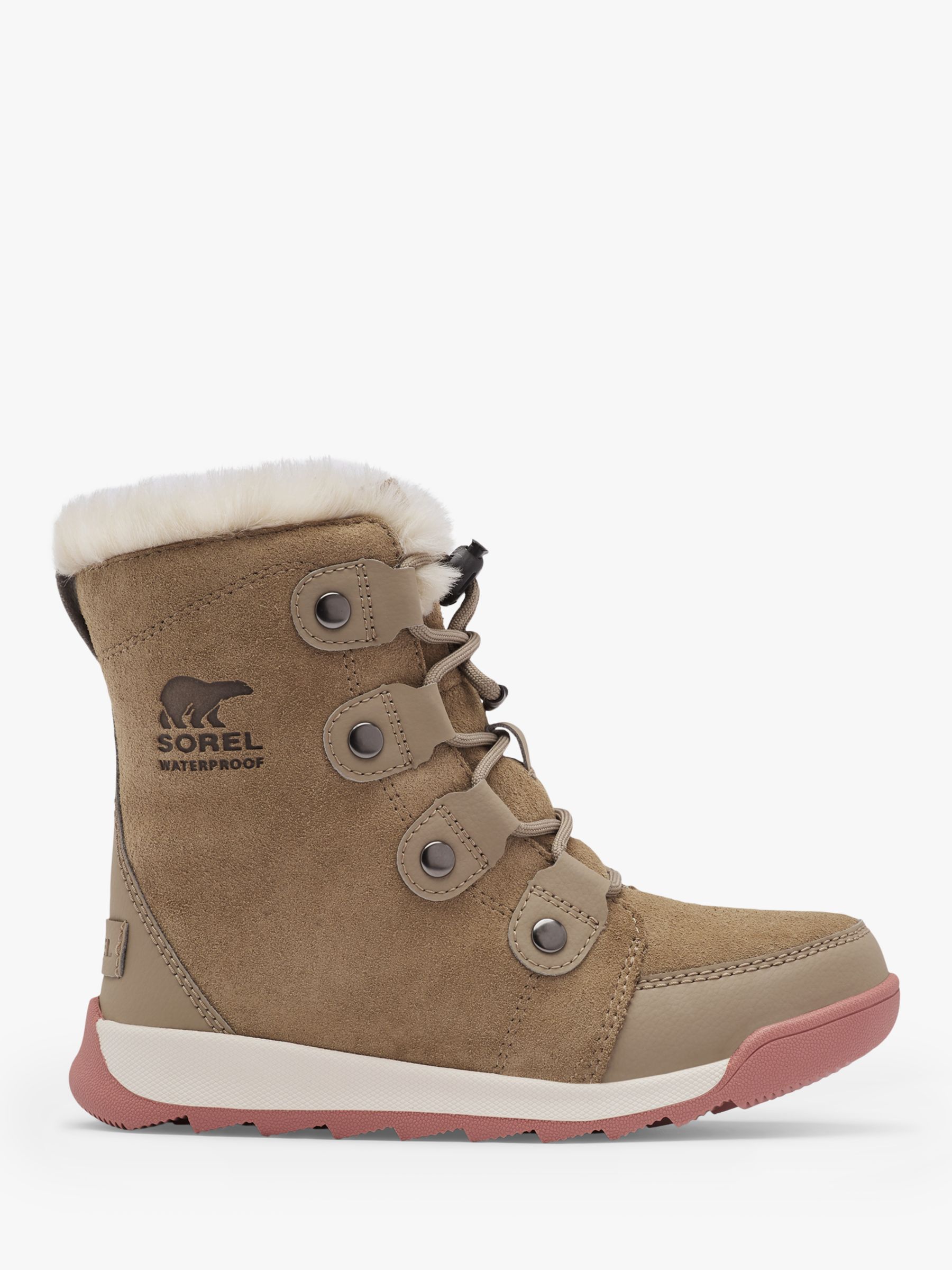 SOREL Junior Whitney II Waterproof Suede Snow Boots, Khaki at John ...