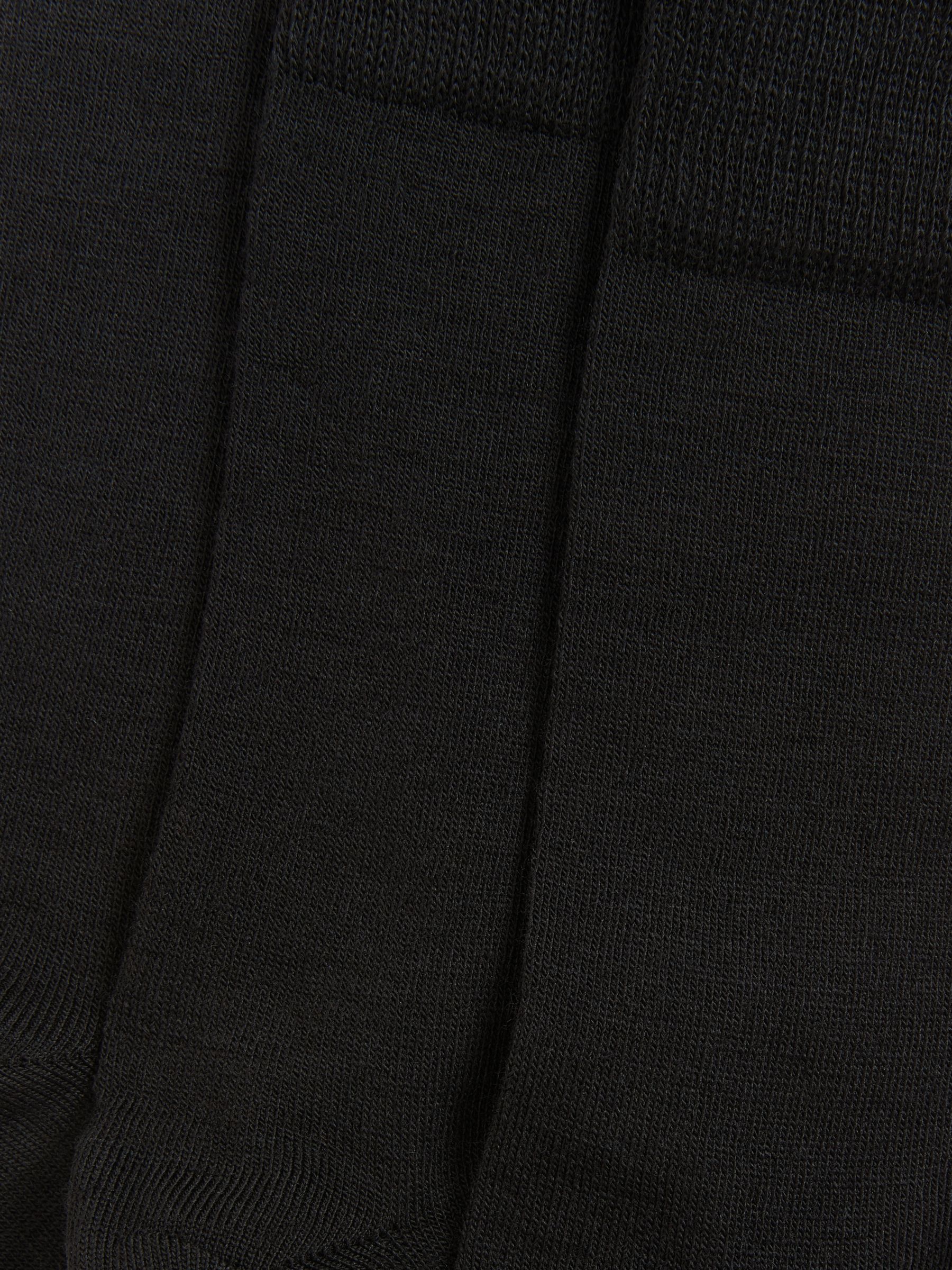John Lewis Wool Mix Men's Socks, Pack of 3, Black, S
