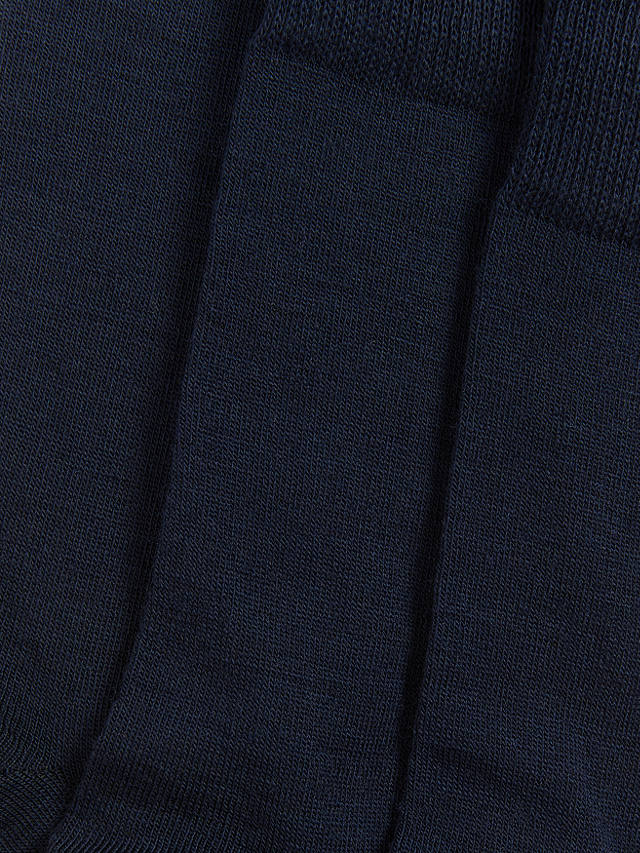 John Lewis Wool Mix Men's Socks, Pack of 3, Navy