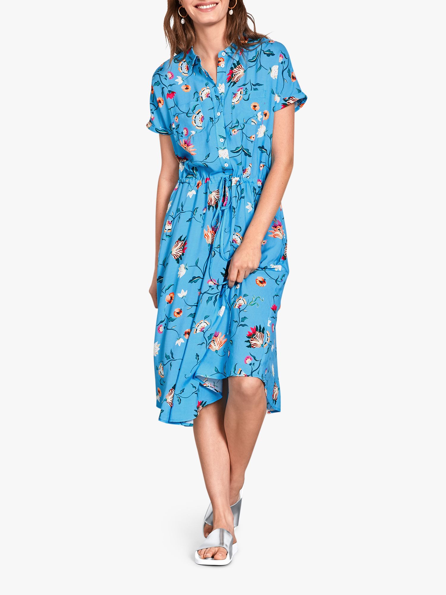 hush Hattie Butterfly Floral Shirt Dress, Blue at John Lewis & Partners