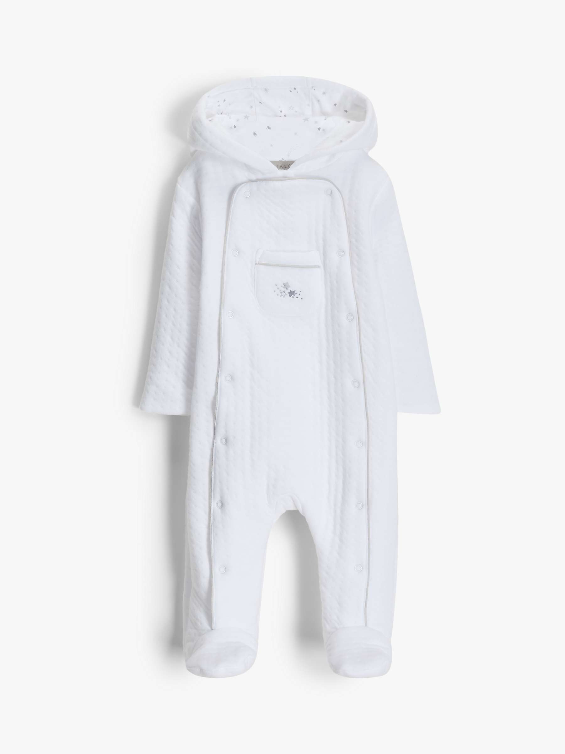 Buy John Lewis Heirloom Collection Baby Star Wadded All-in-One Pramsuit, White Online at johnlewis.com