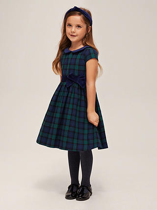 John Lewis & Partners Heirloom Collection Girls' Tartan Dress, Dark Green