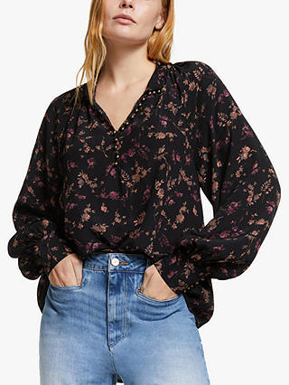 AND/OR Ivy Autumn Floral Blouse, Black