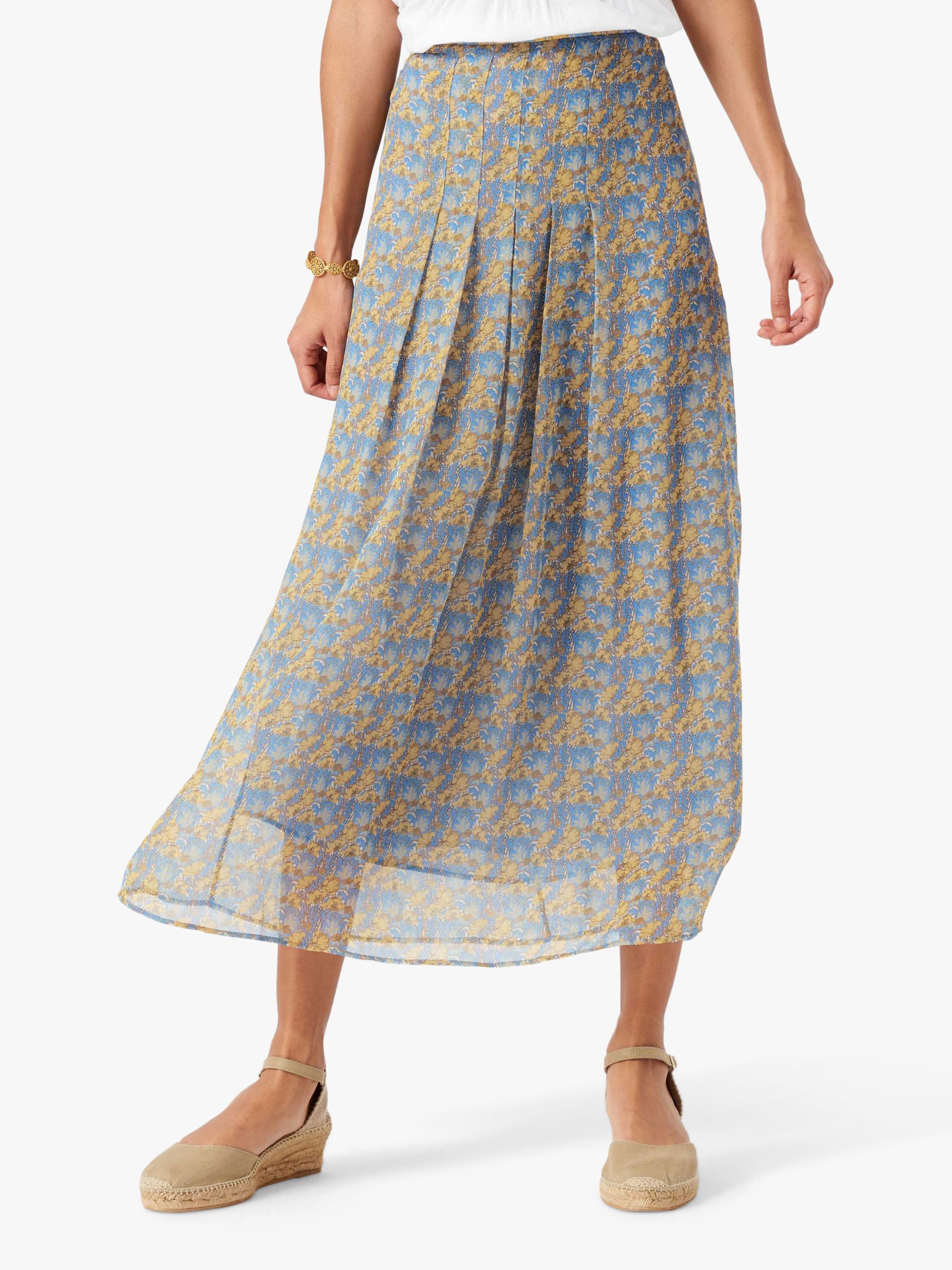Brora Liberty Floral Silk Chiffon Midi Skirt, Multi