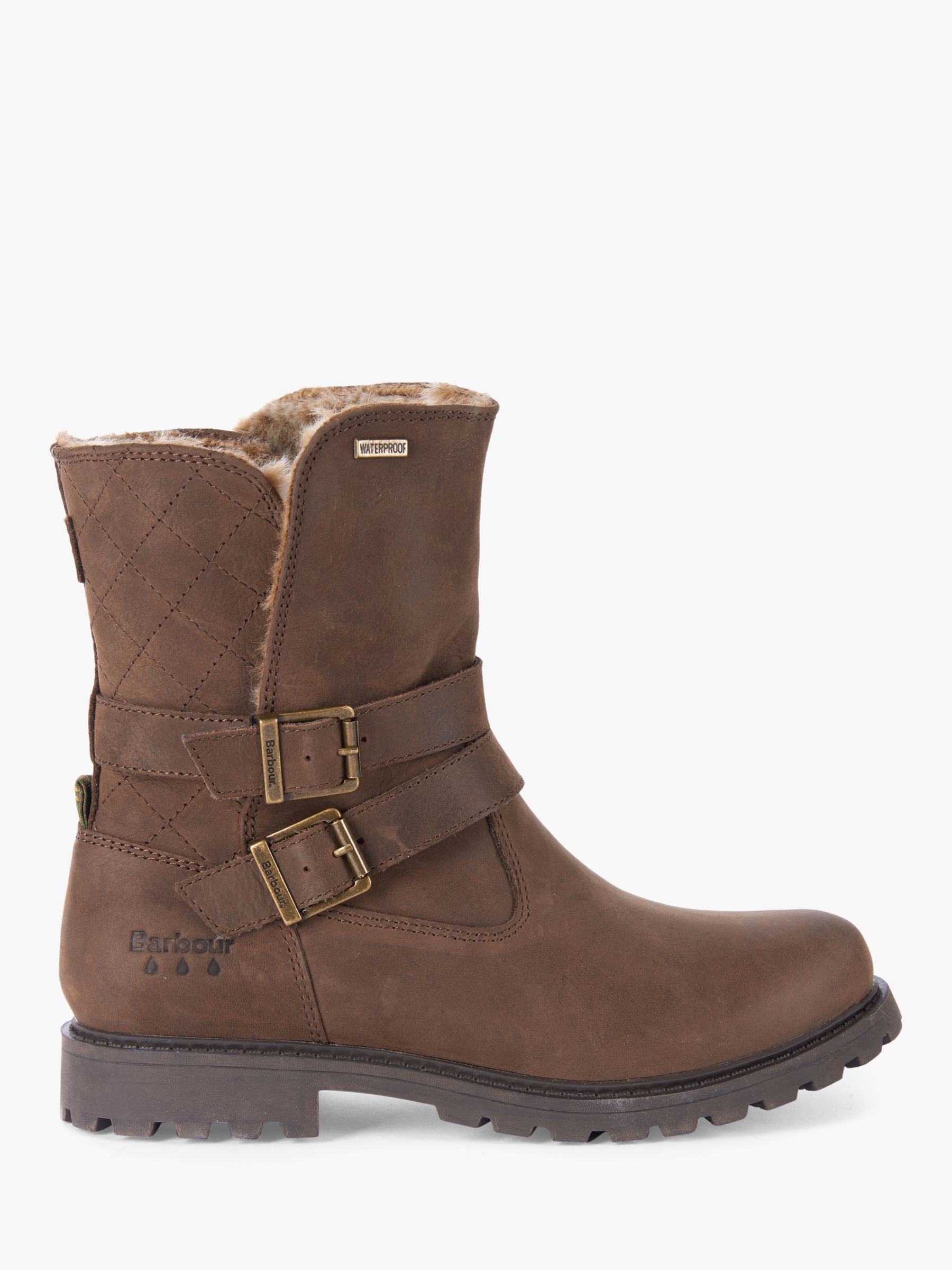 Barbour Sycamore Leather Mid Length Boots, Brown at John Lewis & Partners