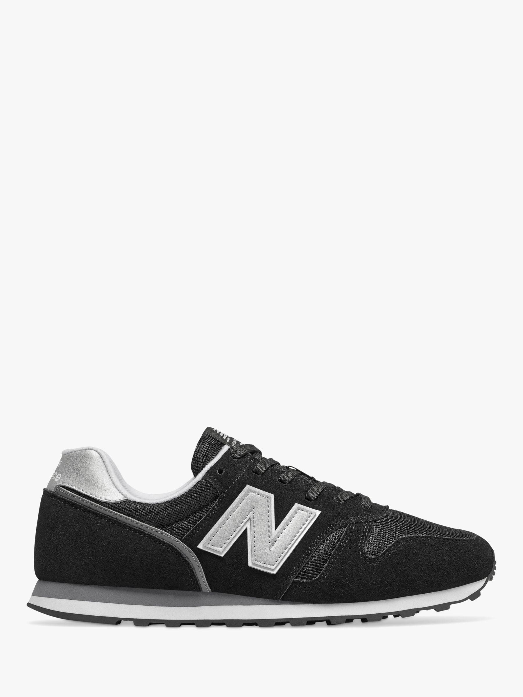 new balance 373 black with silver mink