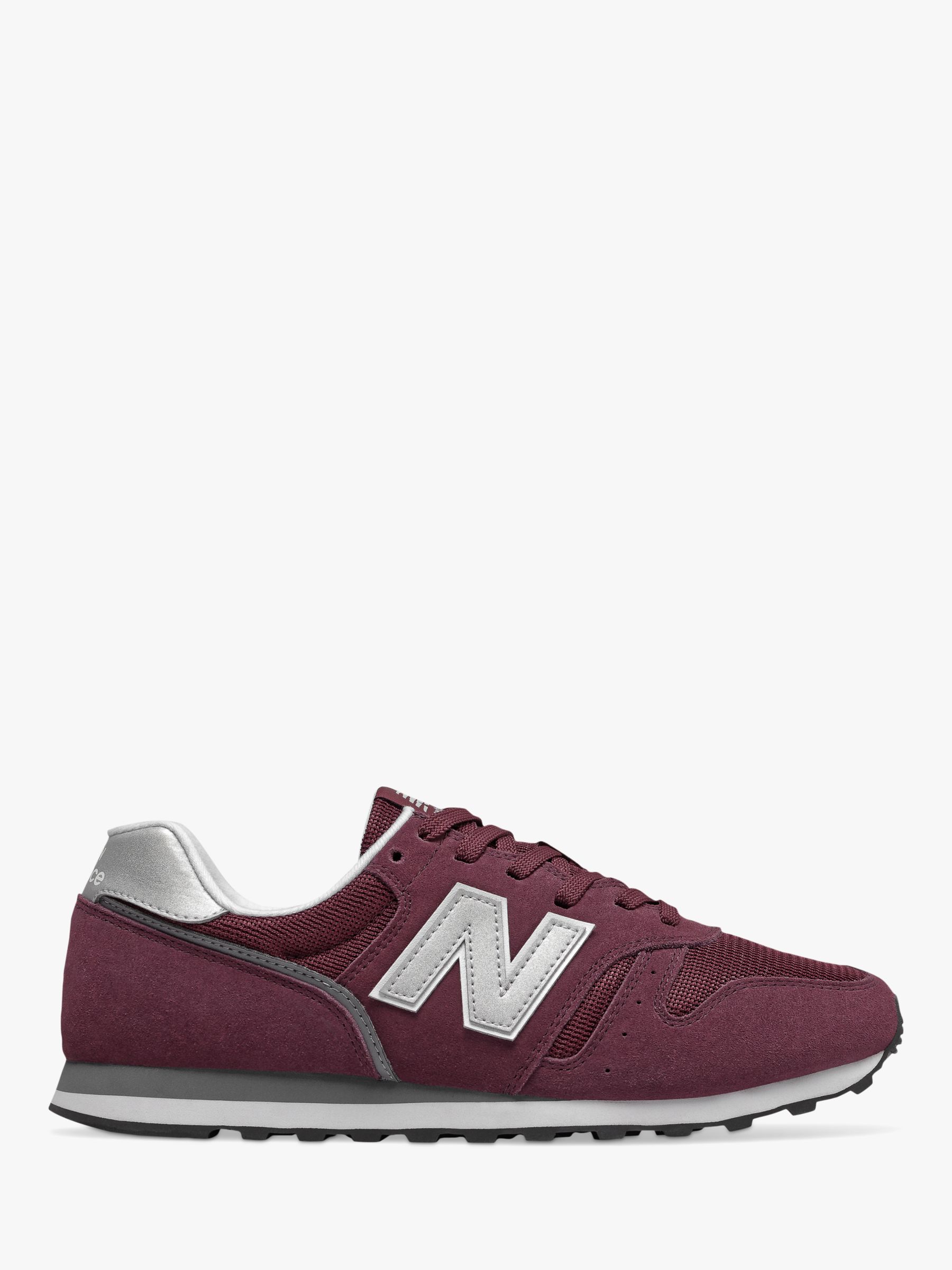 new balance burgundy 373 suede & mesh trainers