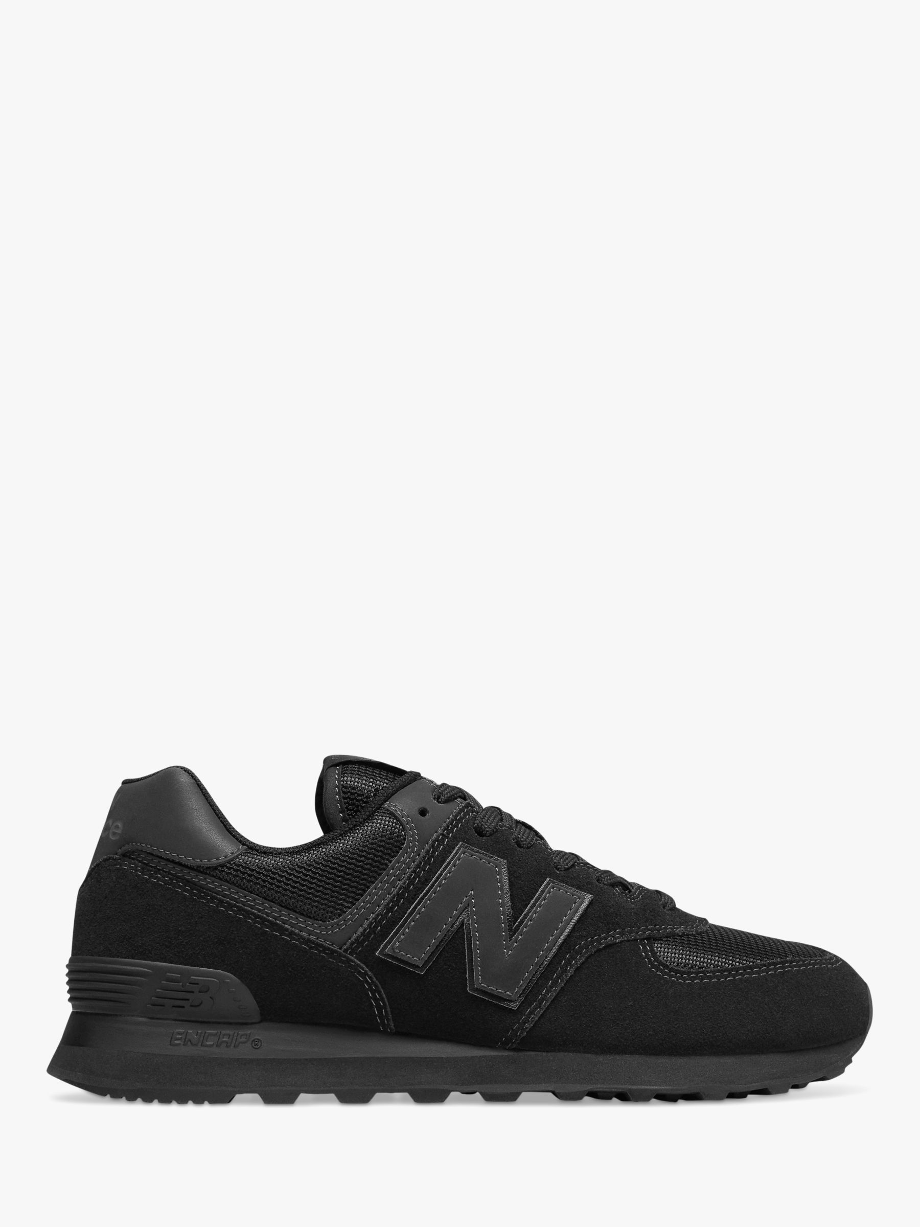 New Balance 574 Suede Trainers, Black 