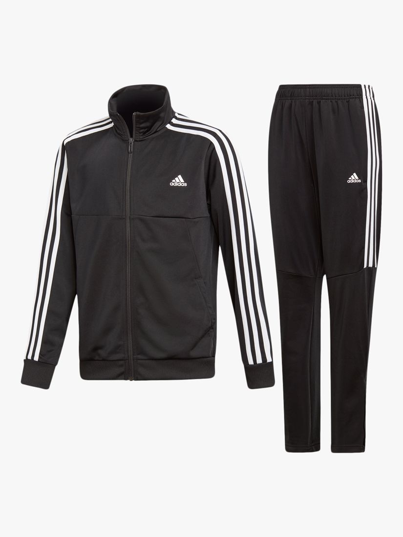 adidas Boys' Side Stripe Tracksuit, Black at John Lewis & Partners