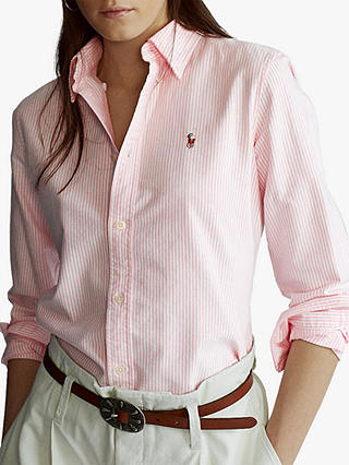 Polo Ralph Lauren Kendal Stripe Shirt, Pink/White