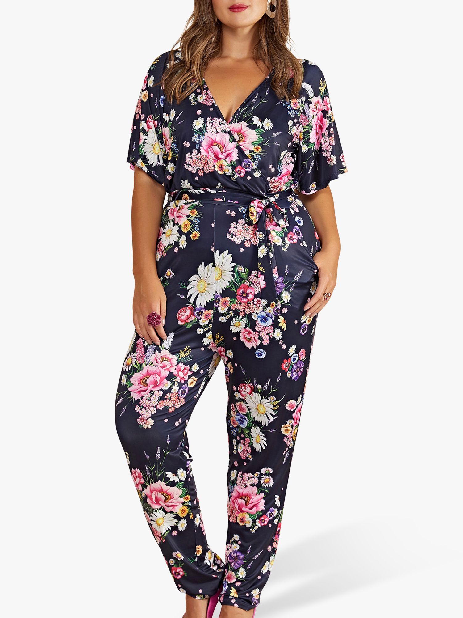 navy and pink jumpsuit