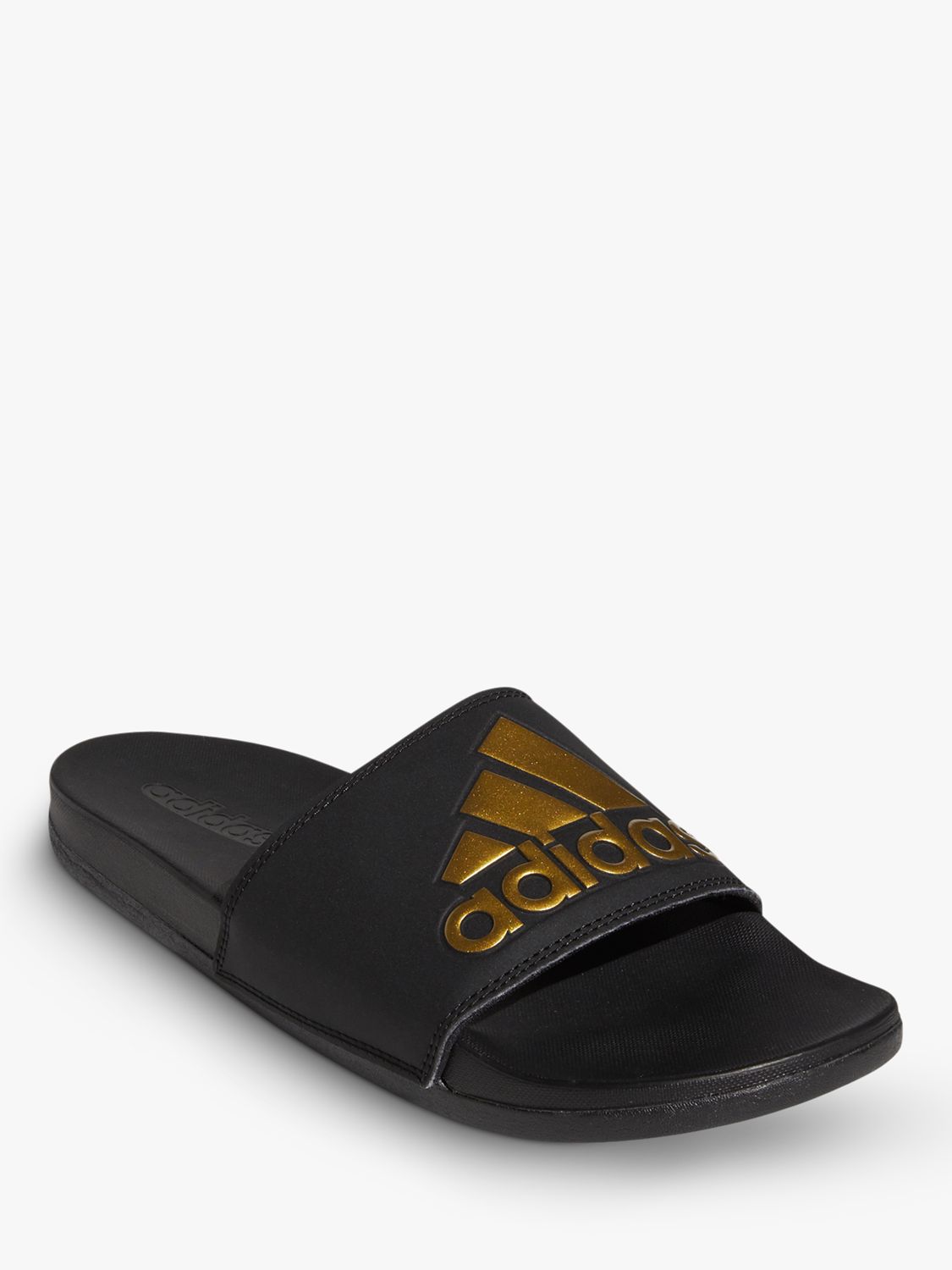 adidas black gold slides