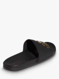 adidas Adilette Aqua Comfort Slides Slippers, Black/Gold/Black, 8