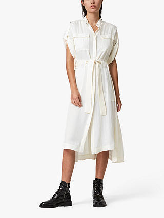 AllSaints Luciana Midi Shirt Dress, Ecru White