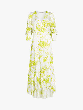 AllSaints Tage Floral Dress, Chartreuse Yellow