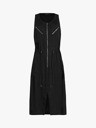 AllSaints Vola Zip Midi Dress