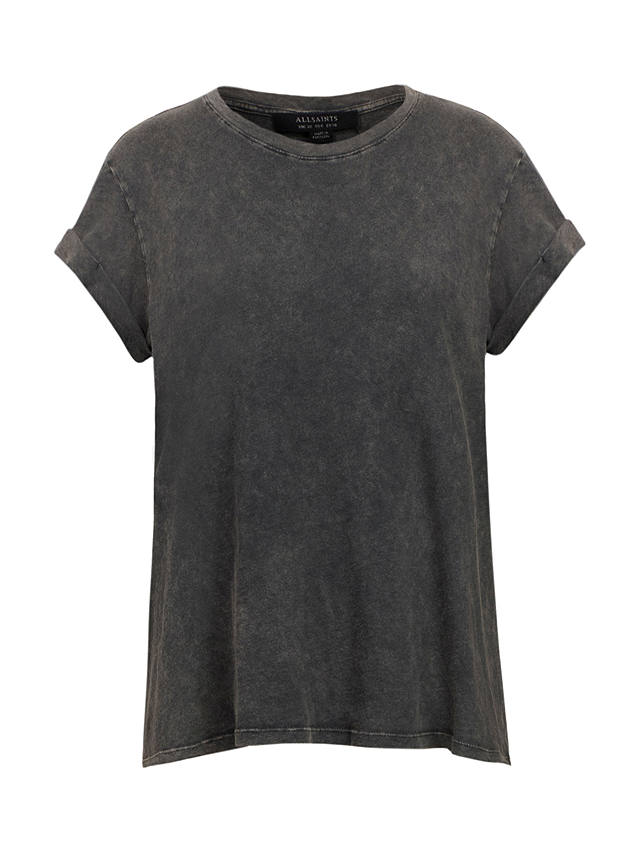 AllSaints Anna Short Sleeve T-Shirt, Acid Washed Black
