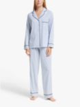 John Lewis & Partners Candi Stripe Jersey Pyjama Set, Blue