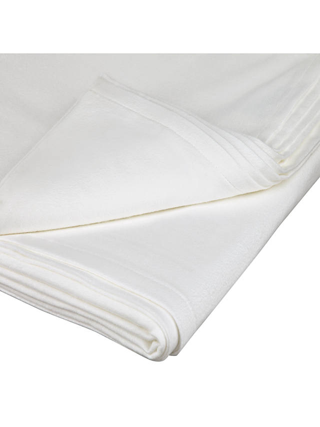 John Lewis & Partners Warm & Cosy Brushed Cotton Flat Sheet, Single, White