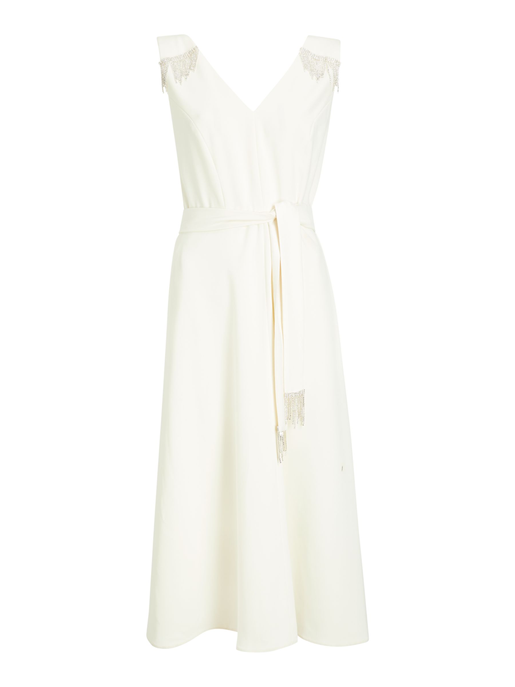 Marella Pablo Embellished Flare Dress, Wool White