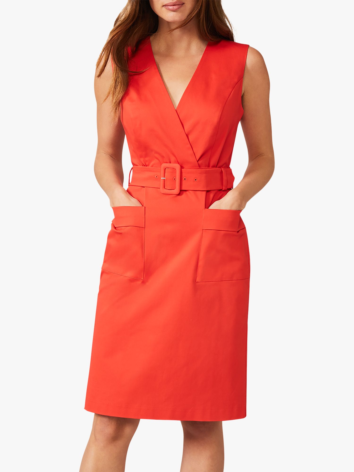 Phase Eight Sloane Belted Wrap Dress, Parrot Red at John Lewis & Partners