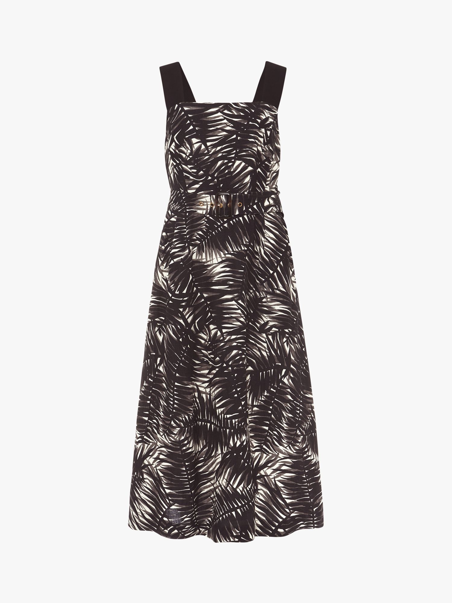 Monsoon Patsy Palm Print Dress, Black/Multi