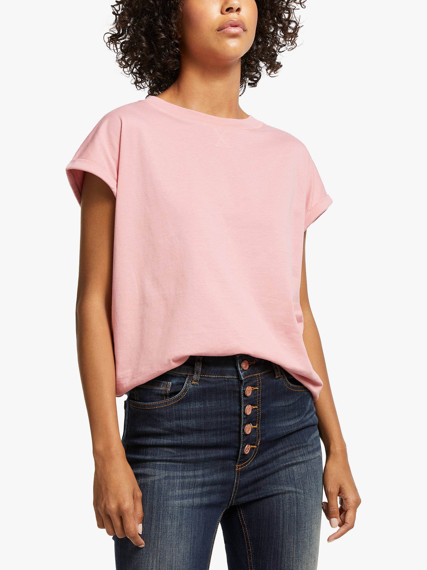 AND/OR Cotton Tank T-Shirt, Dusty Rose at John Lewis & Partners