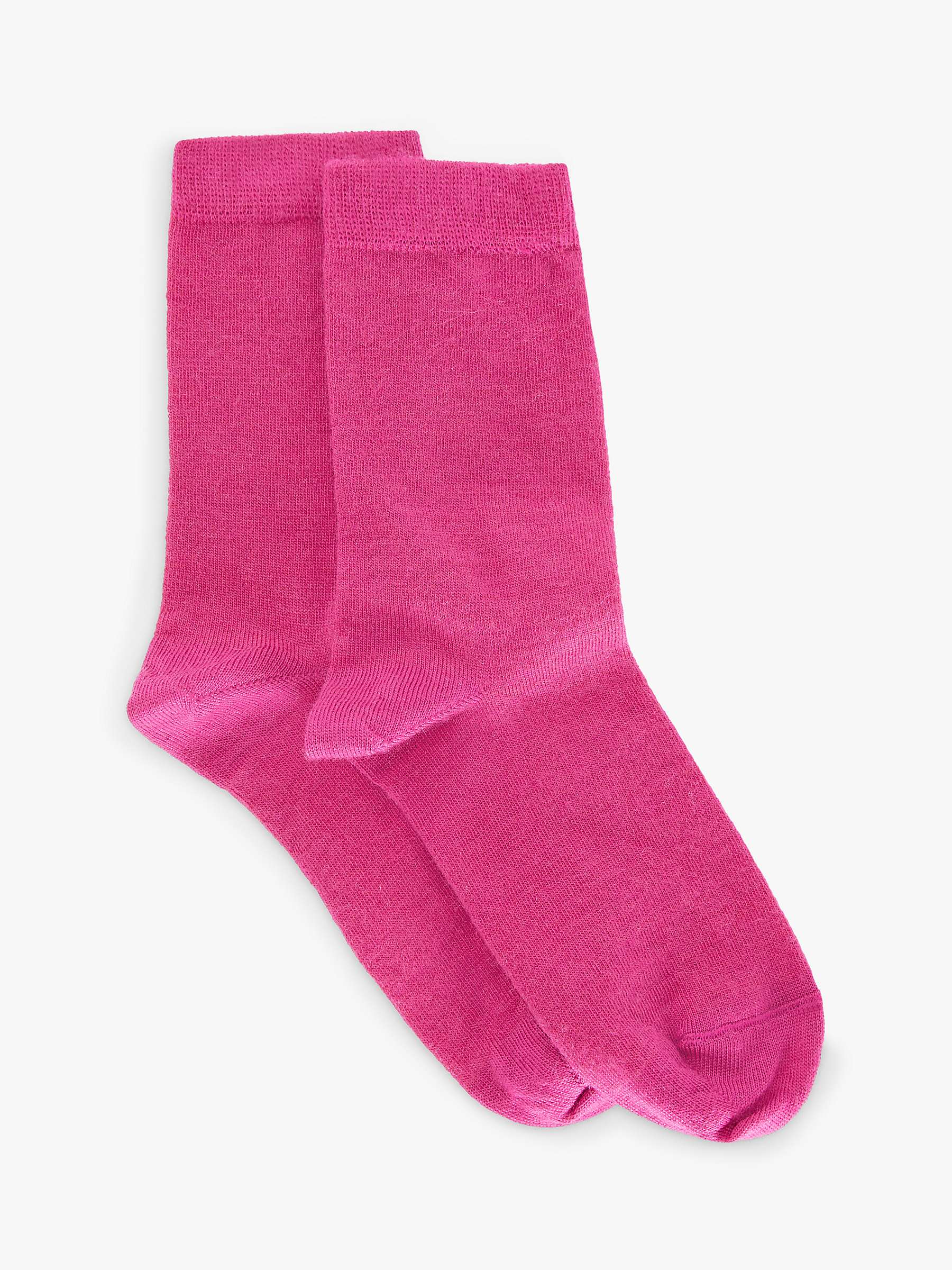 John Lewis Merino Wool Rich Ankle Socks, Pack of 2, Pink at John Lewis ...