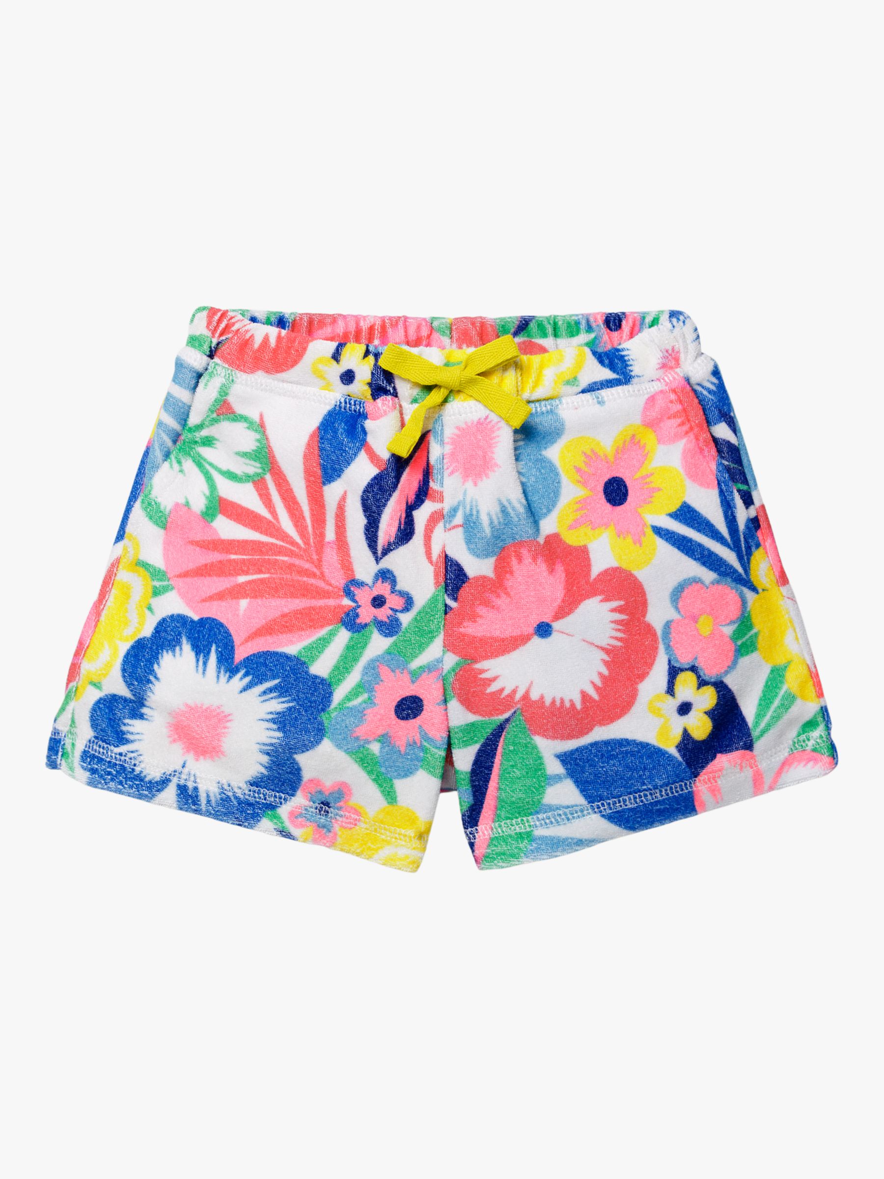 Mini Boden Girls' Towelling Flower Shorts, Multi