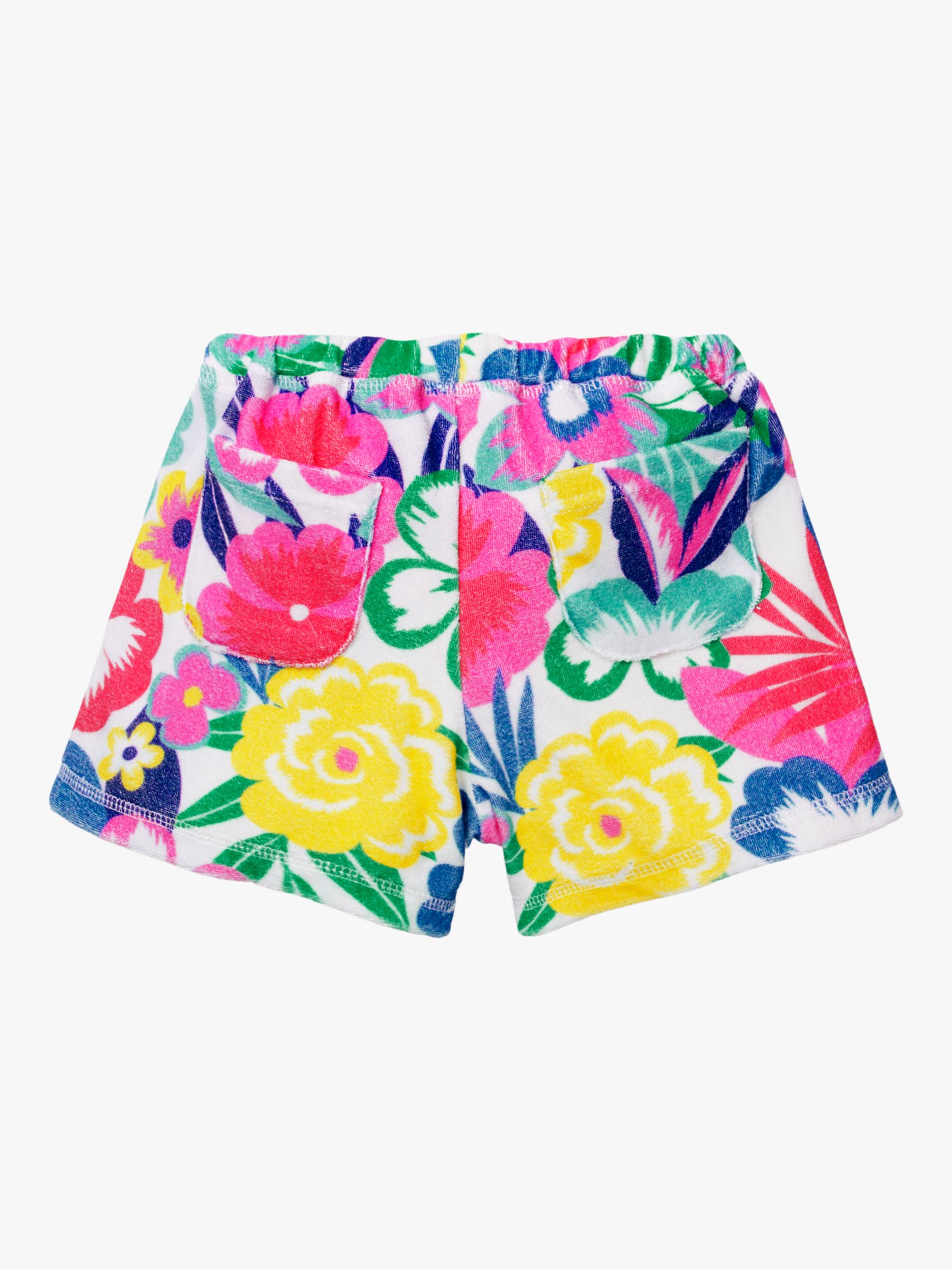 Mini Boden Girls' Towelling Flower Shorts, Multi at John Lewis & Partners