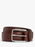 John Lewis Made in Italy 35mm Stitched Leather Belt, Brown