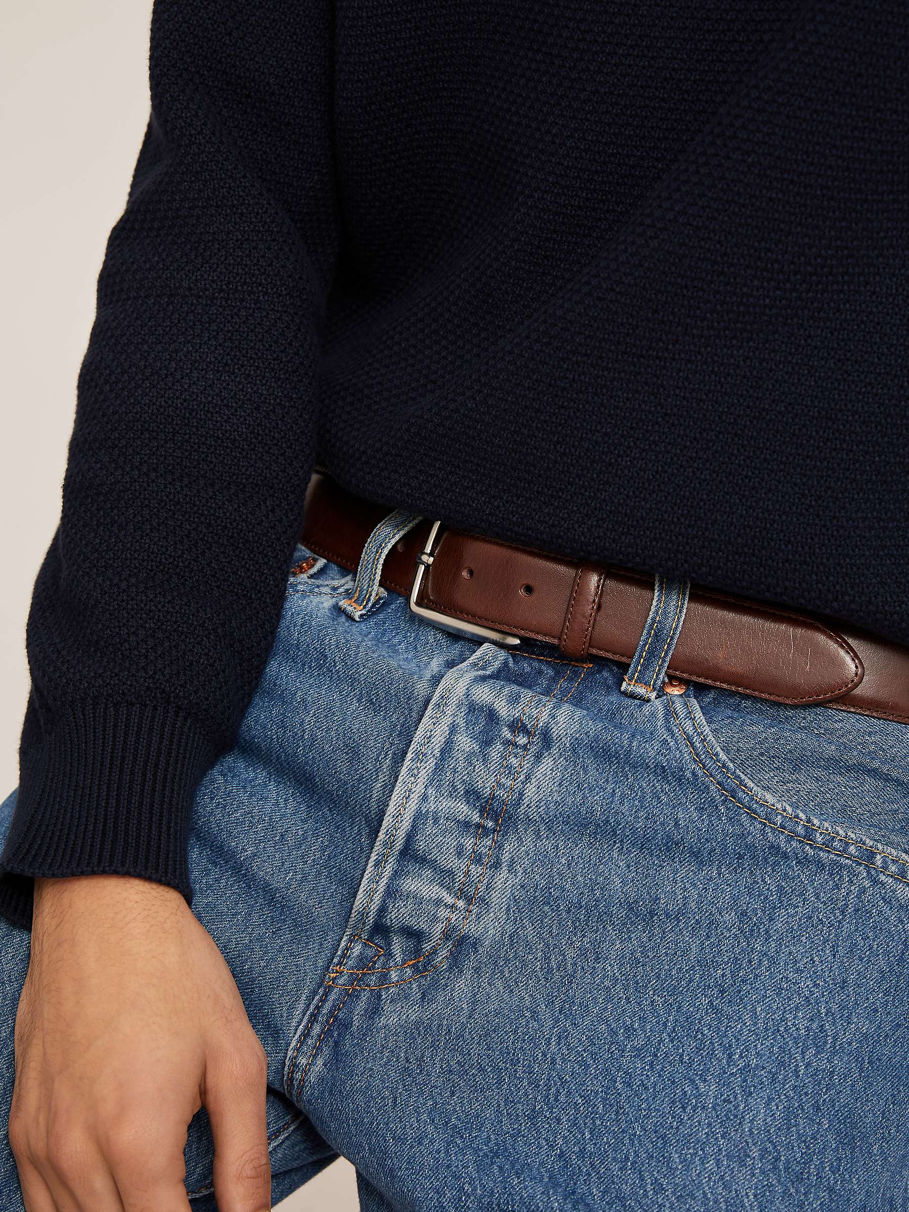 Buy John Lewis Made in Italy 35mm Stitched Leather Belt Online at johnlewis.com