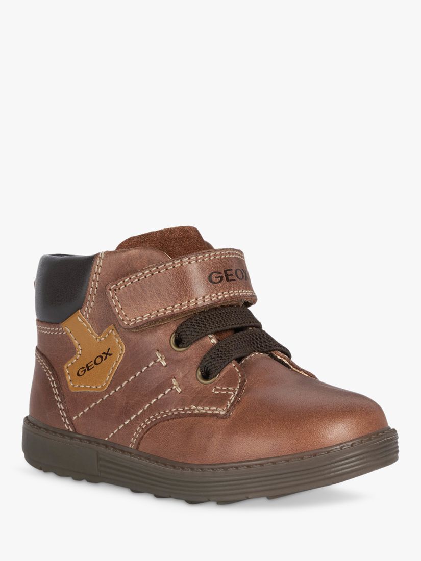 Buy Geox Kids' Hynde Leather Riptape Boots Online at johnlewis.com