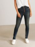 AND/OR High Waist Abbot Kinney Button Fly Jeans, Deja Blue