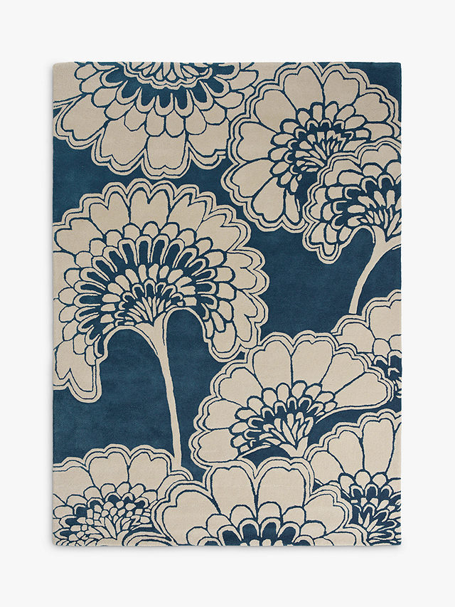 Florence Broadhurst Japanese Floral Rug, Midnight Blue, L240 x W170 cm