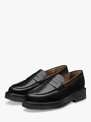 Grenson Peter Leather Loafers, Black