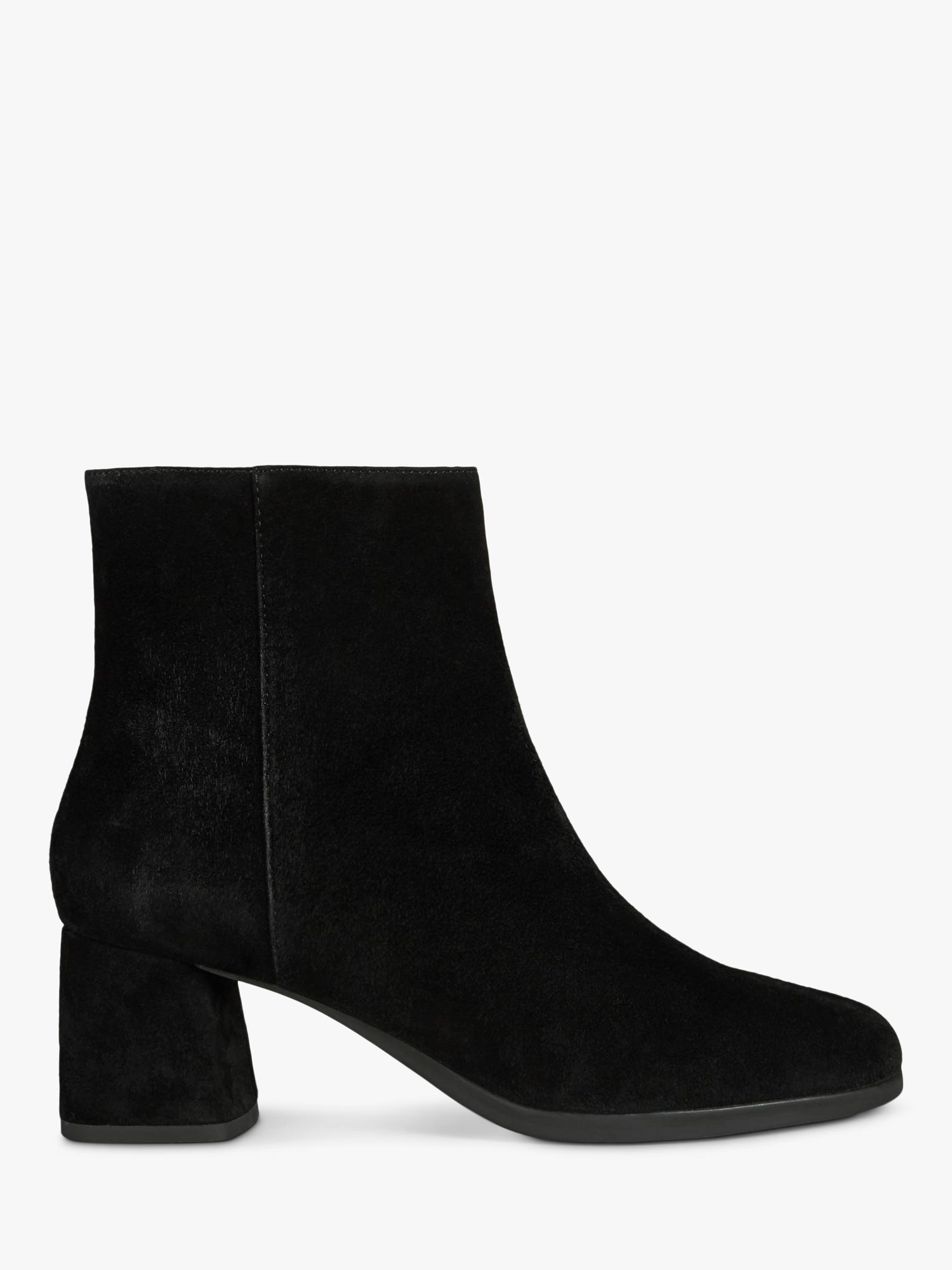 Geox Women's Calinda Suede Mid Block Heel Ankle Boots, Black at John ...