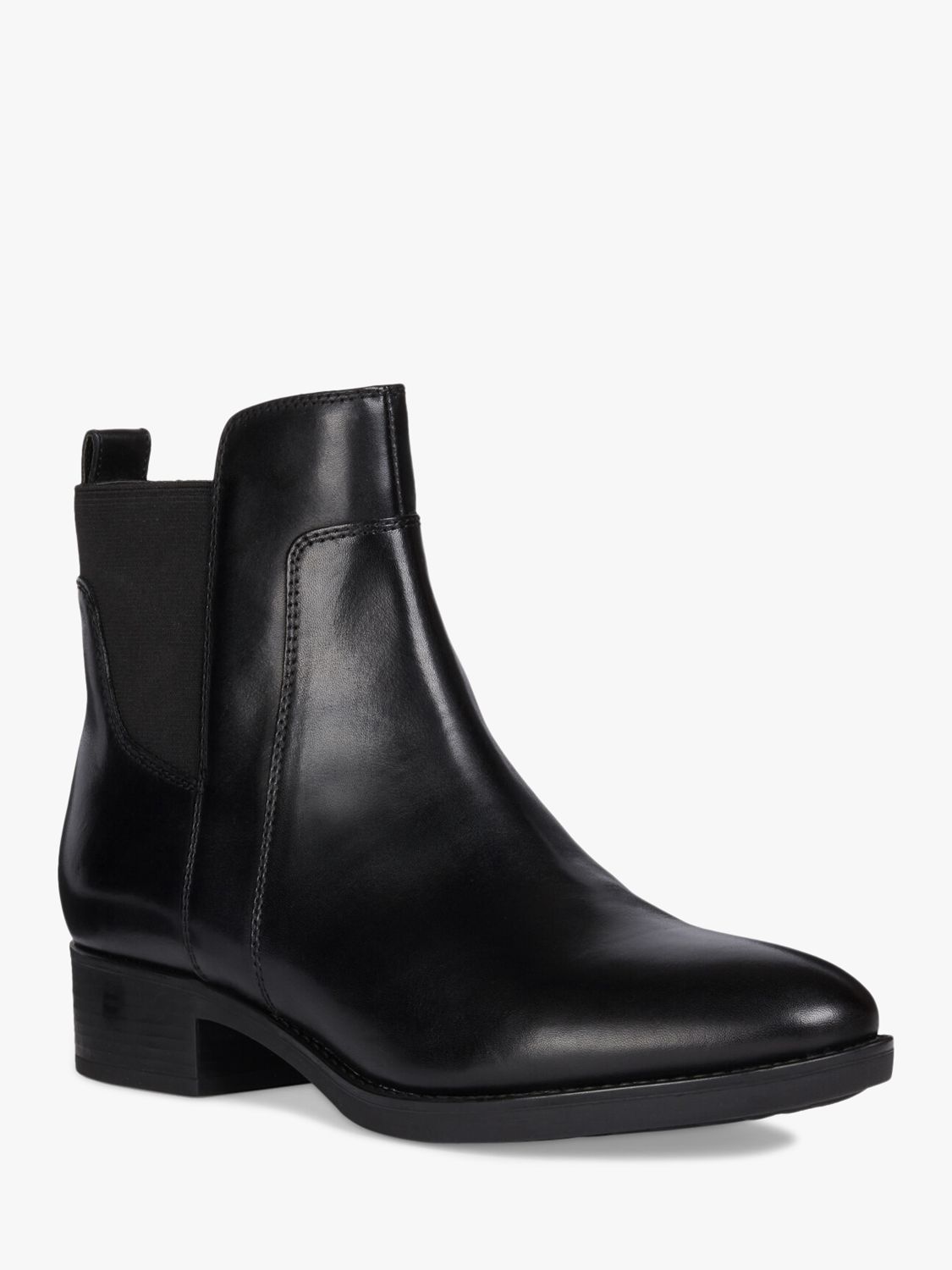 Geox Women's Felicity Leather Heeled Ankle Boots, Black at John Lewis ...