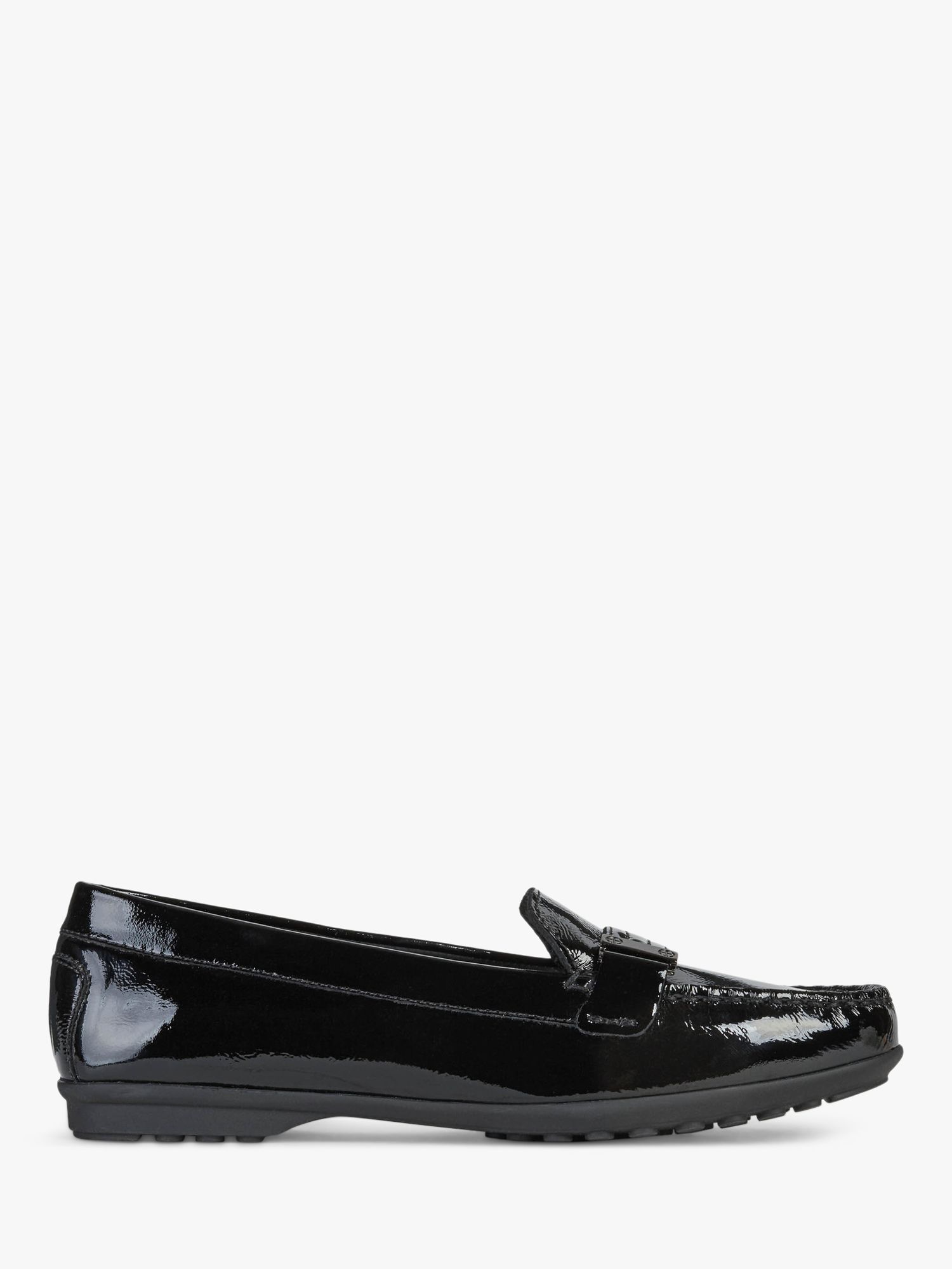 Geox Women's Elidia Patent Leather Loafers, Black at John Lewis & Partners