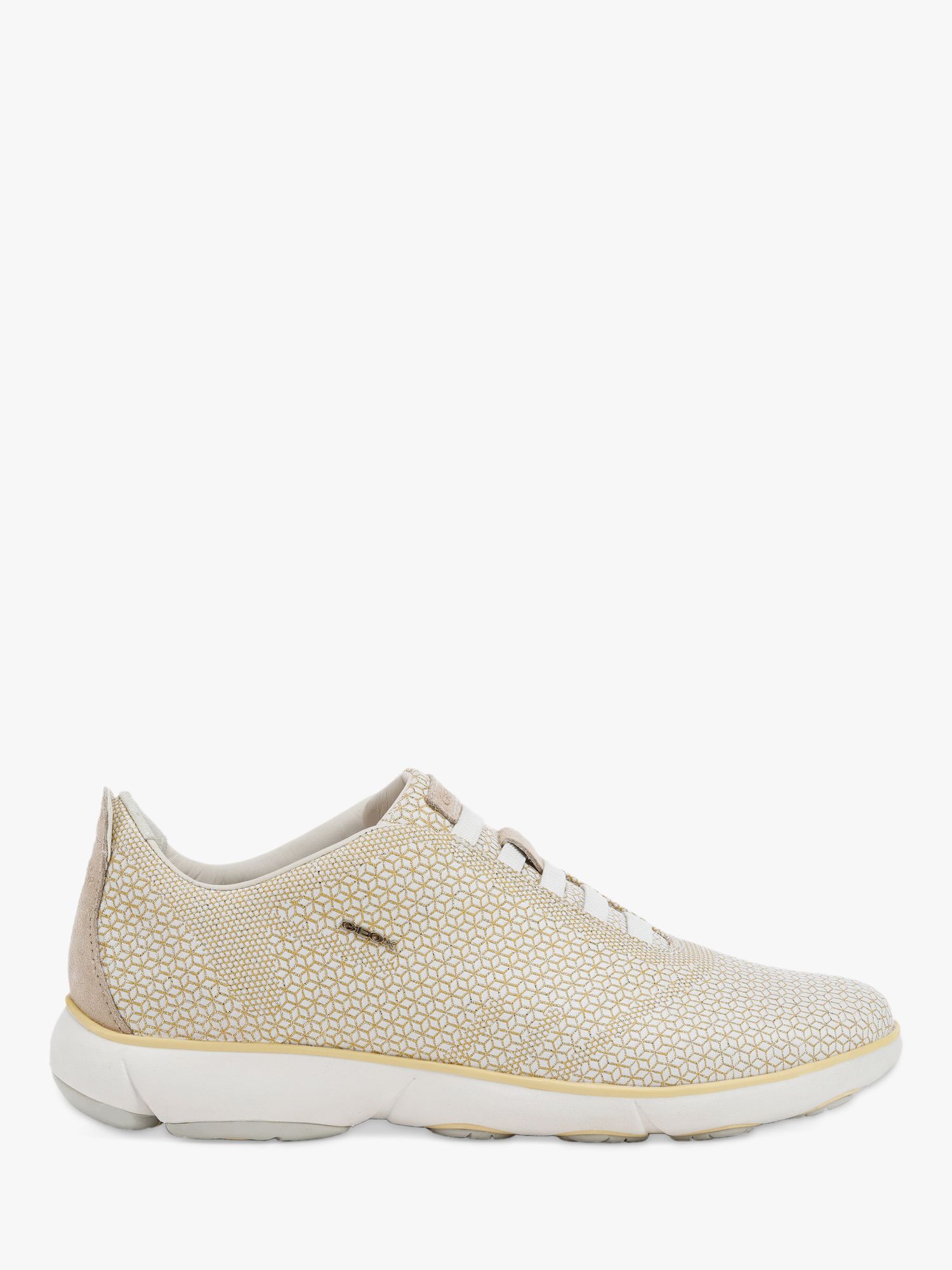 Geox Women's Nebula Breathable Trainers, Off White/Beige