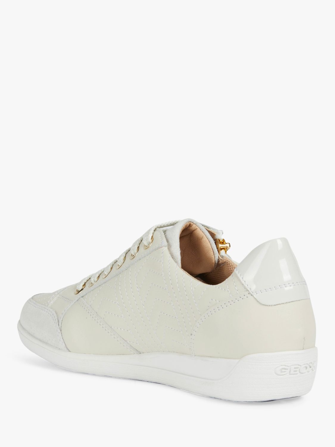 Geox Women's Myria Zip Detail Trainers, Off White at John Lewis & Partners