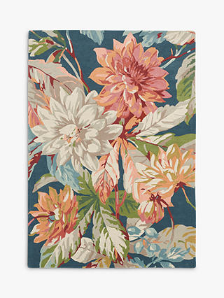 Sanderson Dhalia & Rosehip Floral Rug, Teal, L200 x W140 cm