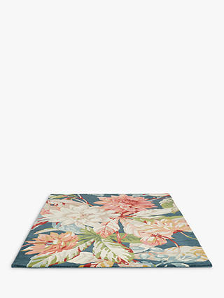 Sanderson Dhalia & Rosehip Floral Rug, Teal, L200 x W140 cm