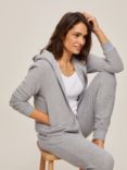 John Lewis & Partners Stretch Fleece Zip Hoodie, Grey