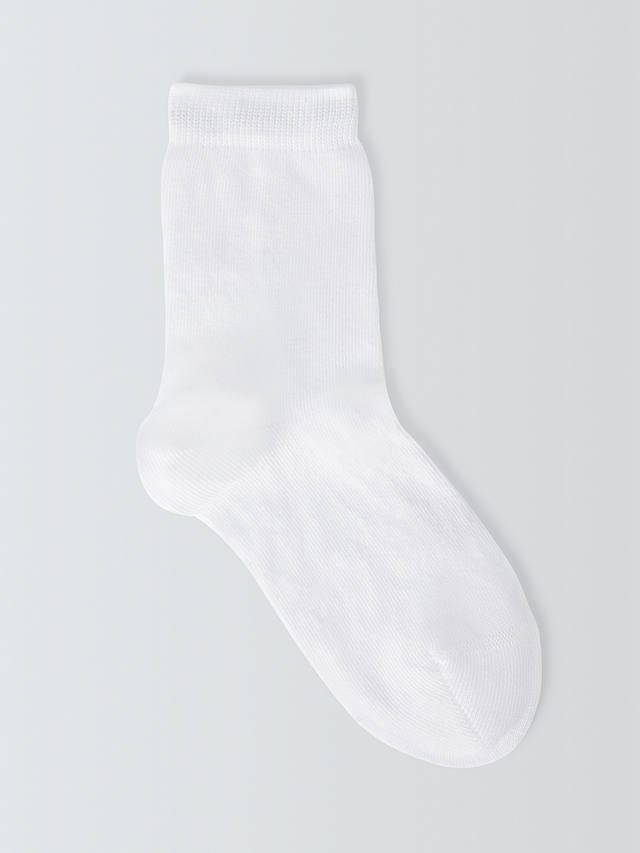 John Lewis Kids' Cotton Rich Socks, Pack of 7, White