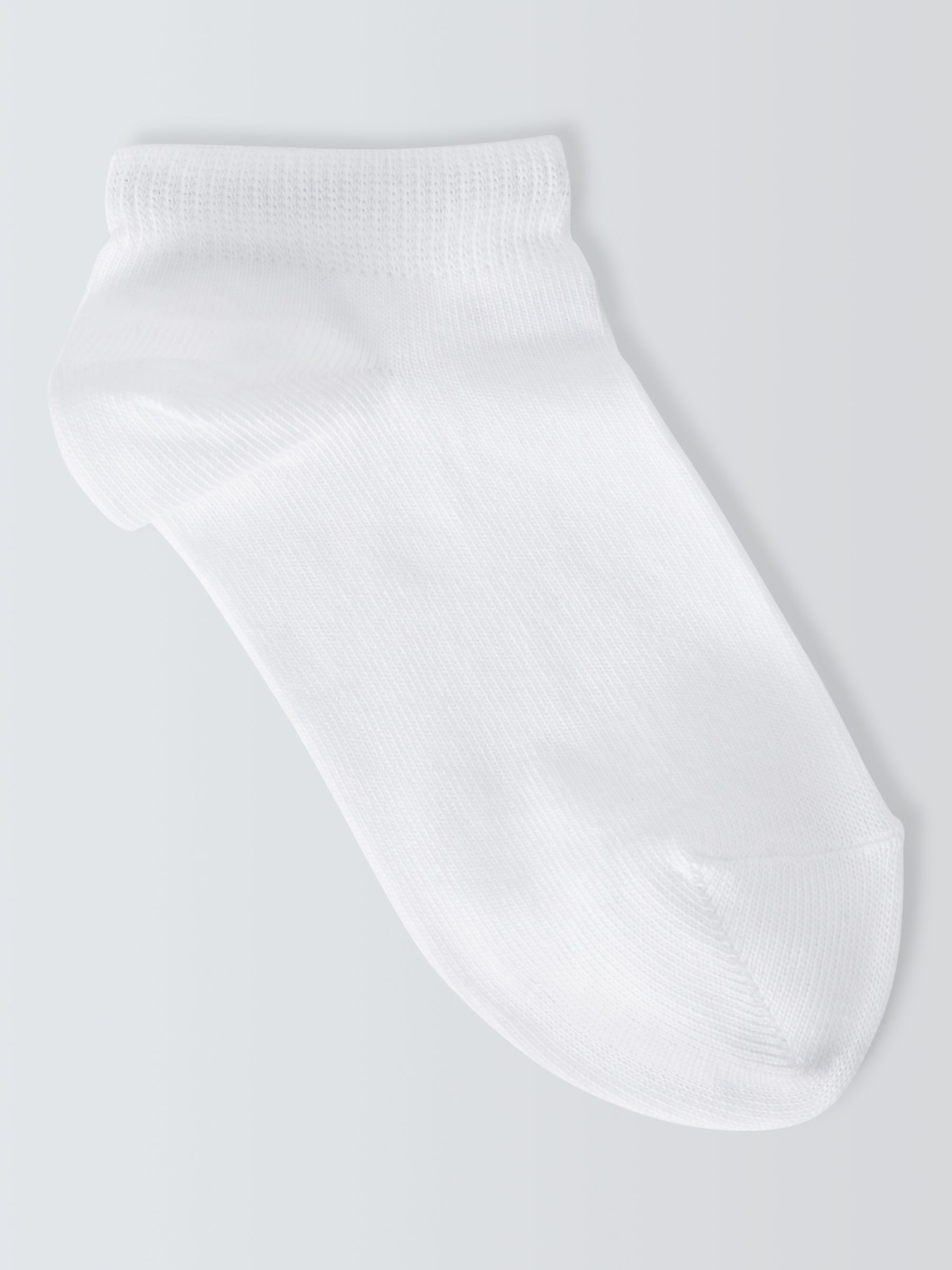John Lewis ANYDAY Kids' Trainer Liner Socks, Pack of 7, White, 4-7
