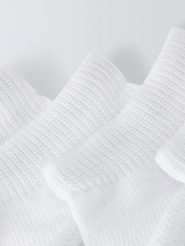 John Lewis ANYDAY Kids' Trainer Liner Socks, Pack of 7, White, White